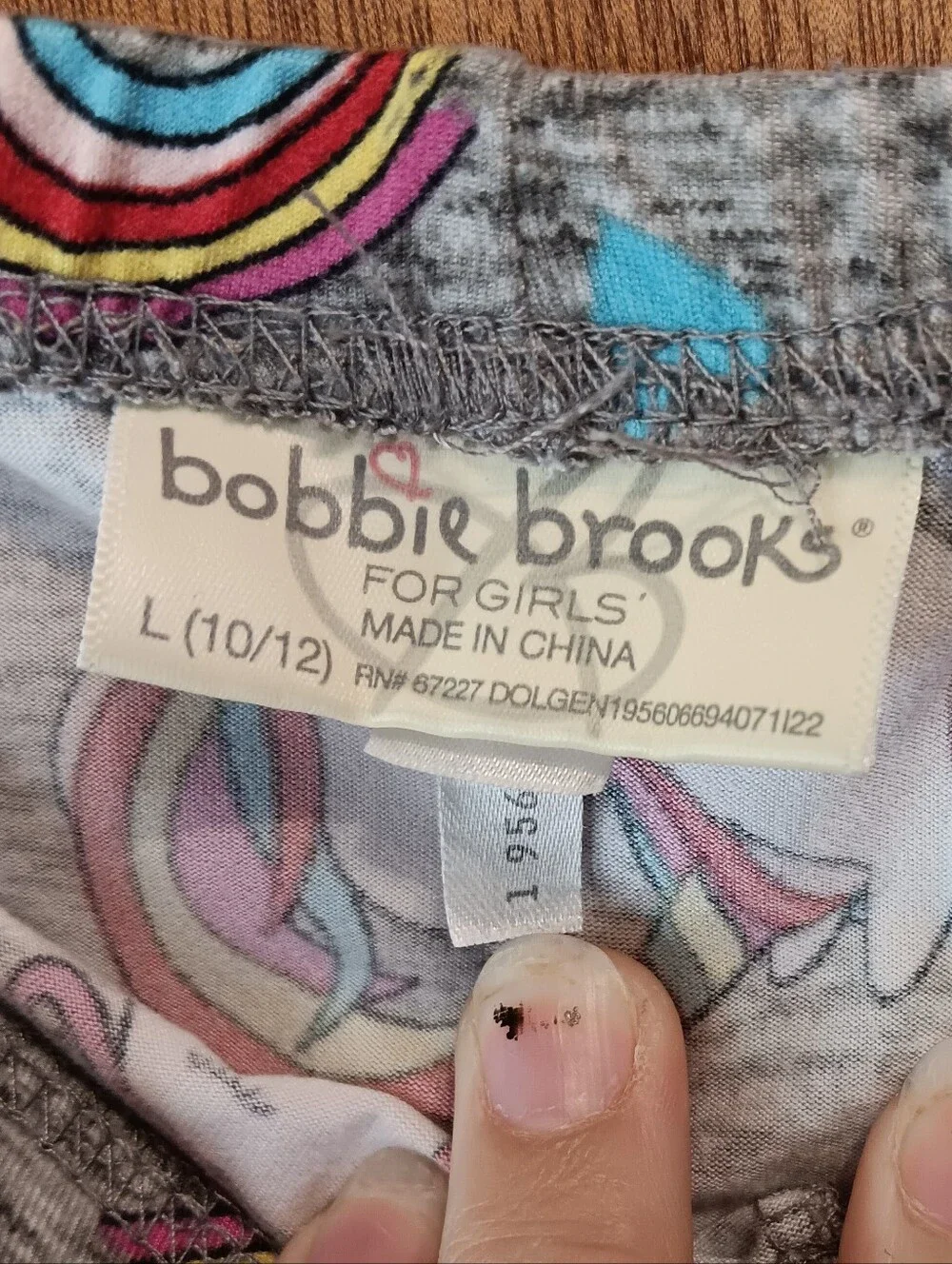 Bobbie Brooks Grey Unicorn & Rainbow Print Leggings